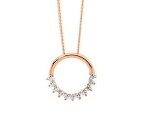Sterling Silver Rose Gold Plated CZ Pendant