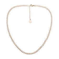 Valentines Day: Stanless Steel Rose Gold Plate Curb Link Chain