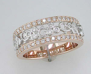 Mothers Day Sale 2025: 9ct Rose And White Gold Diamond Set Band