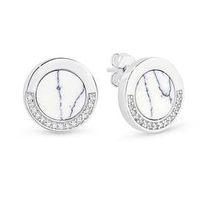 Black Friday 2025: Sterling Silver Howlite And Cubic Zirconia Earrings