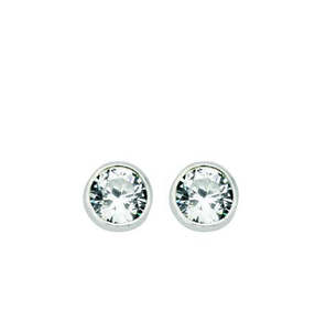 Sale: Sterling Silver 6mm Cz Stud Earrings