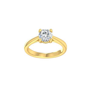 All Jewellery: 9ct Yellow Gold One Carat Solitaire Lab Diamond Ring