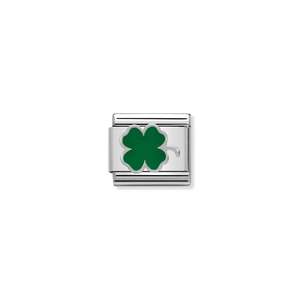 Childrens Jewellery: Nomination Composable 330202/12 Green Four Leaf Clover