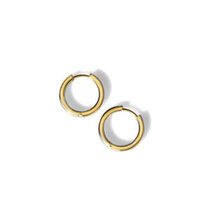 Earrings: FV Yellow Gold 16mm Huggie Hoops