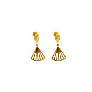Earrings: Steel Me Yellow Gold Petite Fan Earrings