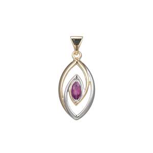 9ct Yellow And White Gold Pink Tourmaline Pendant