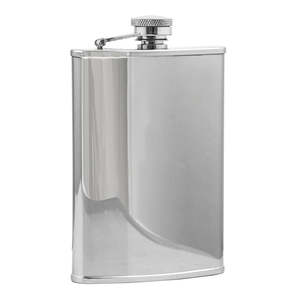 Mens Jewellery: Shiny Finish Stainless Steel 8oz Hip Flask