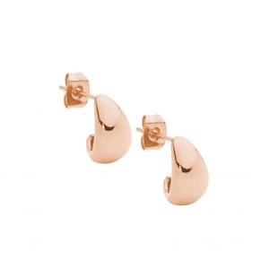 Ellani Stainless Steel Rose Gold Plated Hoop Earrings SE280R
