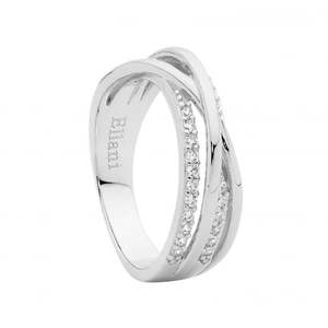 All Jewellery: Ellani Sterling Silver Cross Over Band R525