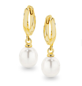 Silver Jewellery: Iris Huggie In Yellow Gold IP417E-YGP