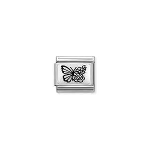 Nomination Composable 330111/22 Butterfly with Flowers