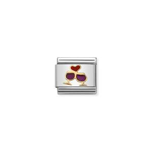 Nomination Composable 030283/08 Wine Glasses with Hearts