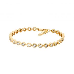 Sterling Silver Yellow Gold Plated CZ Bracelet B235G