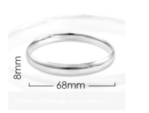 Bracelets Bangles: Sterling Silver 8mm Wide Bangle