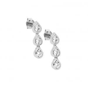Earrings: Sterling Silver CZ Drop earrings E640S