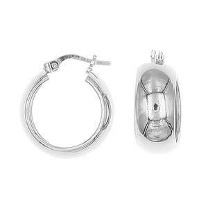 Sterling Silver Wide Hoop Earrings