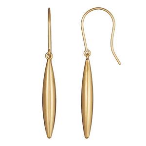 9ct Yellow Gold Marquise Shaped Drop Earrings