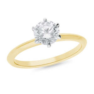 9ct Yellow Gold One Carat Solitaire Lab Diamond Ring