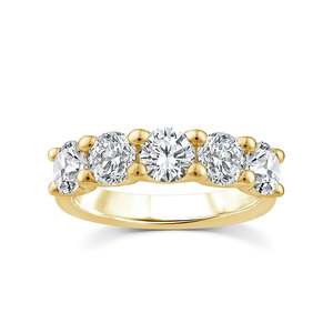 Anniversary Rings: 9ct Yellow Gold 5 Stone Lab Diamond Ring