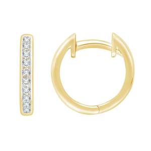 9ct Yellow Gold Lab Diamond Huggie Earrings .25ct Tdw