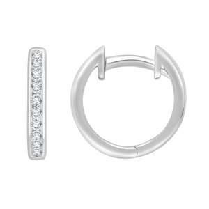 Diamond Earrings: 9ct White Gold Lab Diamond Huggie Earrings .25ct TDW