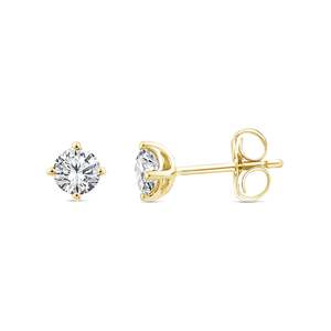 9ct Yellow Gold Lab Diamond Claw Set Studs .50ct Tdw