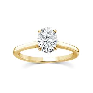 9ct Yellow Gold Oval Lab Grown Diamond Ring 1.03ct Tdw