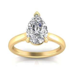 9ct Yellow Gold Pear Shaped Lab Grown Diamond Ring 2.04ct Tdw