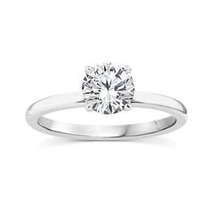 9ct White Gold Round Brilliant Lab Grown Diamond Solitaire Ring Tdw 1.02ct Tdw