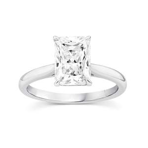 9ct White Gold Lab Grown Radiant Cut Solitaire Ring 1.06ct Tdw
