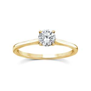 9ct Yellow Gold Lab Grown Diamond Solitaire Ring .50ct Tdw