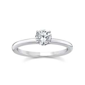 9ct White Gold Lab Grown Solitaire Diamond Ring .50ct Tdw