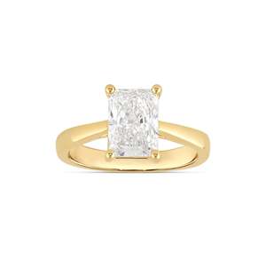 9ct Yellow Gold 2.00ct Radiant Cut Lab Grown Diamond Solitaire Ring
