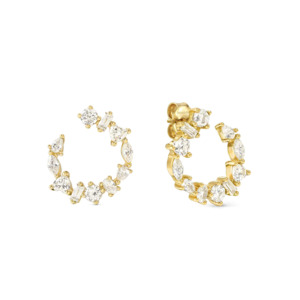 Nomination Colour Wave Mini Earrings 149888/020 Gold Circular White Cz Studs