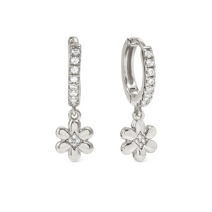 Nomination Petit Sparkle Sterling Silver Flower Drop Earrings 242305/010