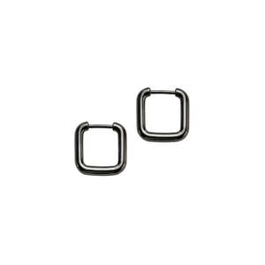 FV Black Square Huggie Hoop Earrings