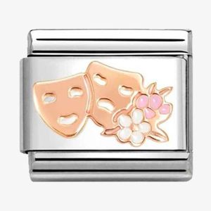 Childrens Jewellery: Nomination Composable 430202/32 9ct Rose gold Masks with Flowers