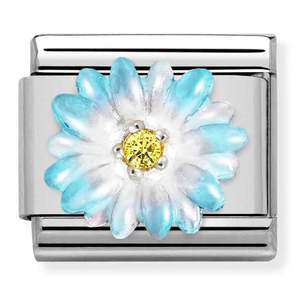 Nomination Composable Blue and white flower 330321/06