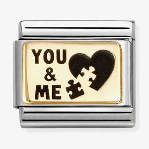 Fashion Jewellery: Nomination Composable 030166/71 18ct Yellow Gold You and Me Puzzle