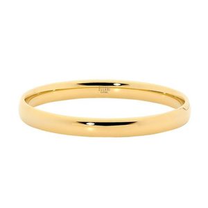 Stainless Steel 8mm Wide Bangle Gold Plated