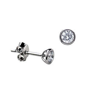 Sterling Silver 4mm CZ Earrings