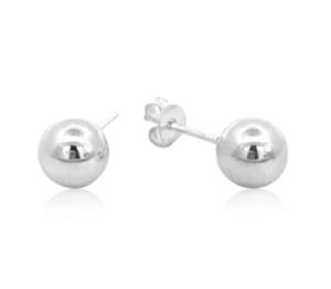 Earrings: Sterling Silver 7mm Ball Stud Earrings