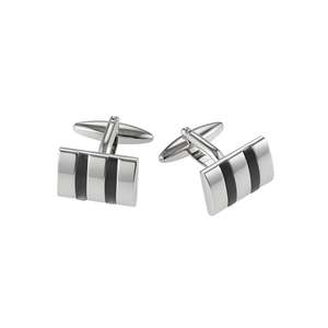Mens Jewellery: Rhodium Black Cat’s Eye Cufflinks