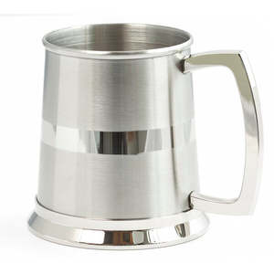 Stainless Steel Tankard Matt With One Line