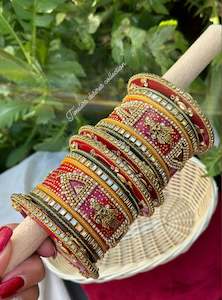 Rajwadi temple look Chooda Bangles ( set of both hands )