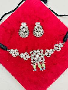 Oxidised necklace set with earrings