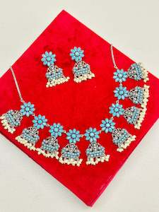 Oxidised necklace set with earrings