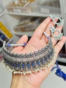 Oxidised Necklace set with earrings