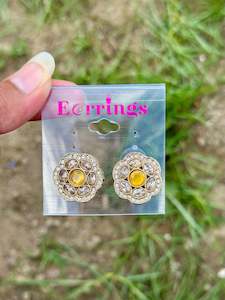 Yellow Colour Jewellery Options: Yellow stud earrings - J28