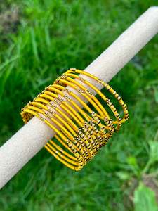 Yellow Colour Jewellery Options: Yellow coloured thread bangles
